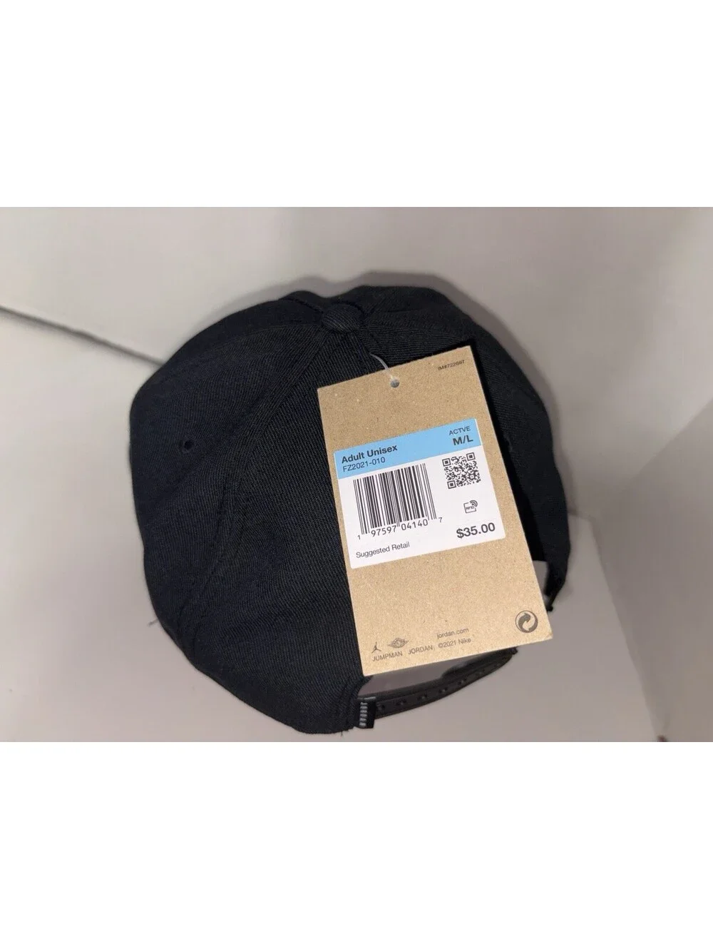 NIKE JORDAN (PRO CAP) MENS SNAPBACK HAT (M/L ADJUSTABLE) NWT BLACK/WHITE LOGO